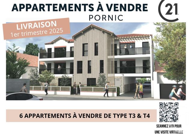 Appartement T4 à vendre - 4 pièces - 76.44 m2 - PORNIC - 44 - PAYS-DE-LOIRE - Century 21 Agence Du Casino