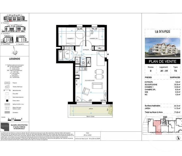 Appartement T3 à vendre - 3 pièces - 65.7 m2 - PORNIC - 44 - PAYS-DE-LOIRE - Century 21 Agence Du Casino