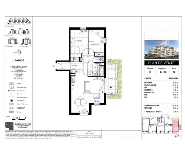 Appartement T3 à vendre - 3 pièces - 68.05 m2 - PORNIC - 44 - PAYS-DE-LOIRE - Century 21 Agence Du Casino