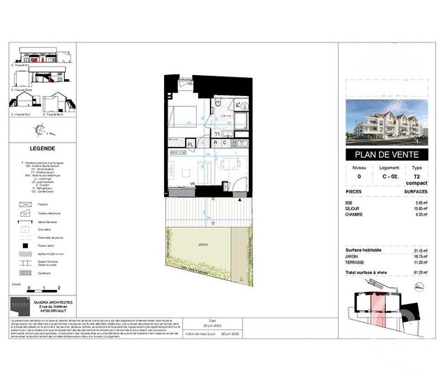 Appartement T2 à vendre - 2 pièces - 31.15 m2 - PORNIC - 44 - PAYS-DE-LOIRE - Century 21 Agence Du Casino